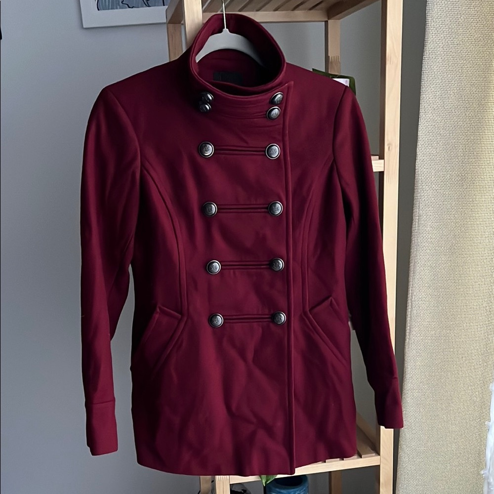 Women's Via Double-Breasted Burgundy Coat